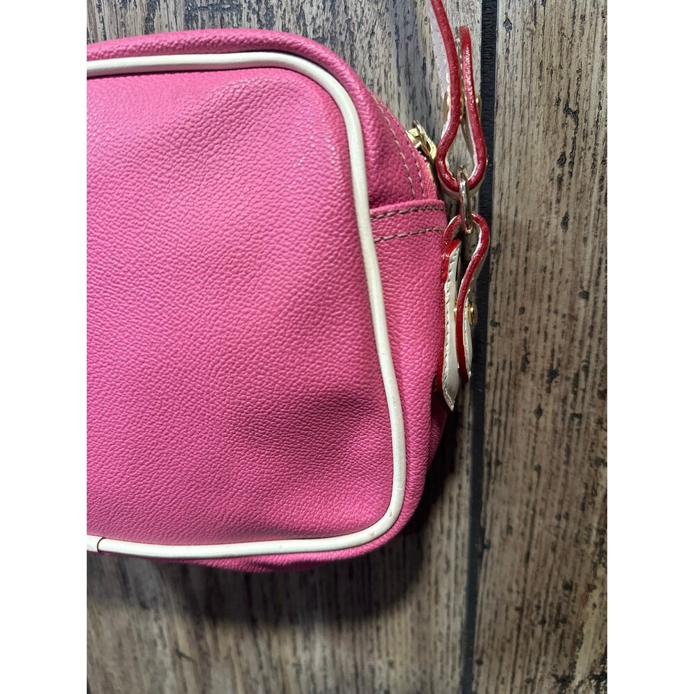 Dooney & Bourke Saffiano Pink & Natural Leather Medium Crossbody Bag - Picture 7 of 10